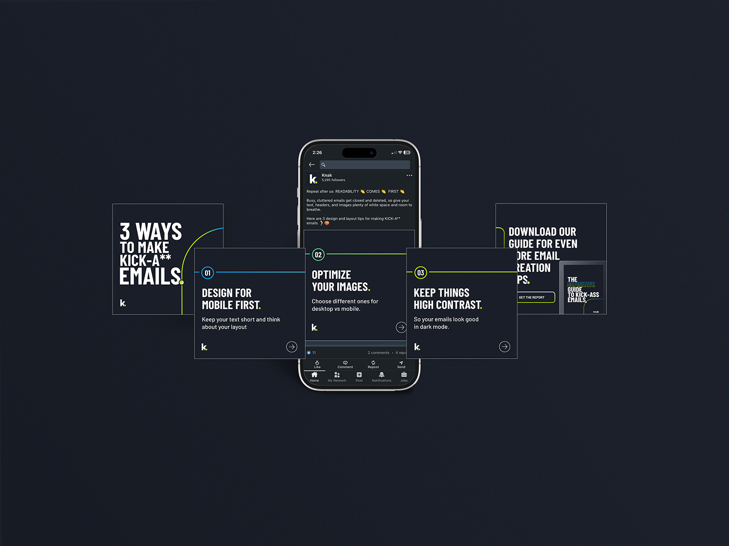 Knak rebrand social post example